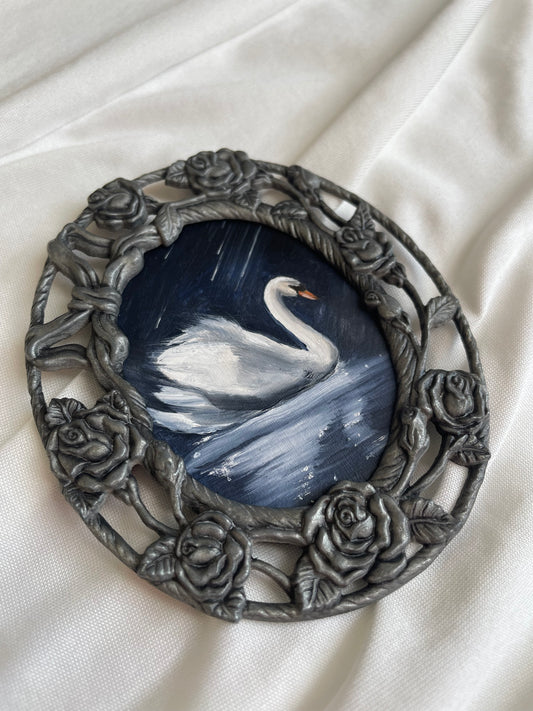 "Midnight Swan" original oil painting
