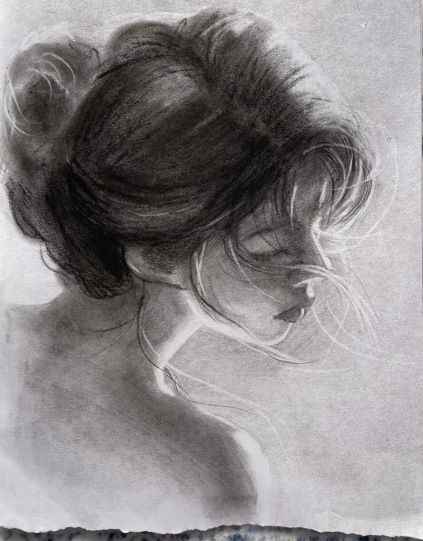 "The Light of Morning" original charcoal drawing