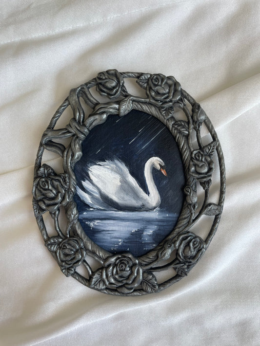 "Midnight Swan" original oil painting