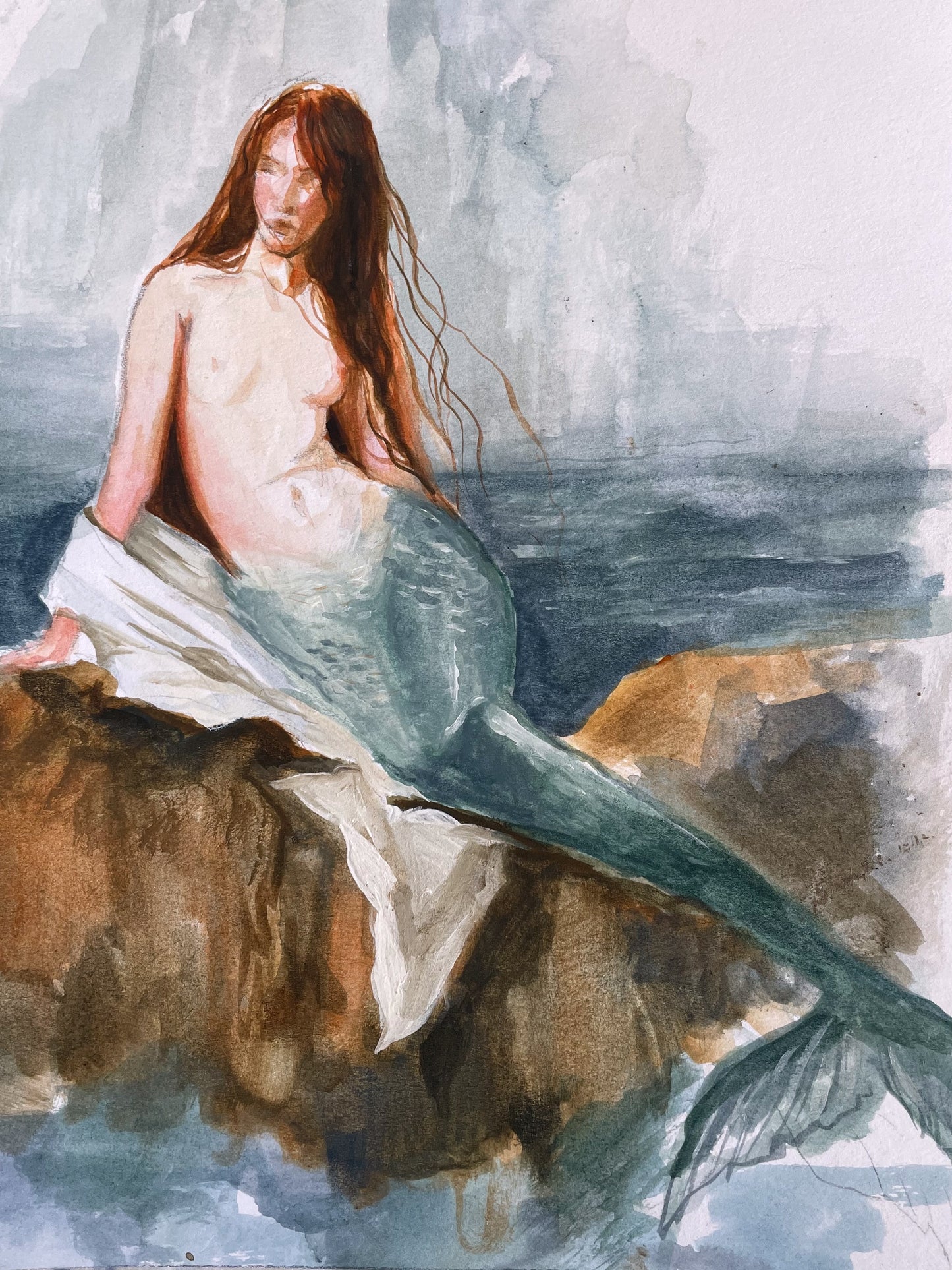 "Mermaids Passage" original watercolor painting