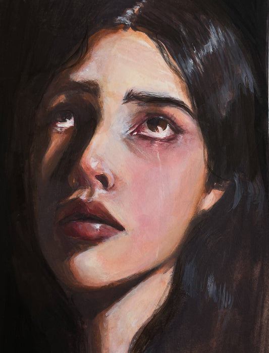 "The weeping Hour" original watercolor painting